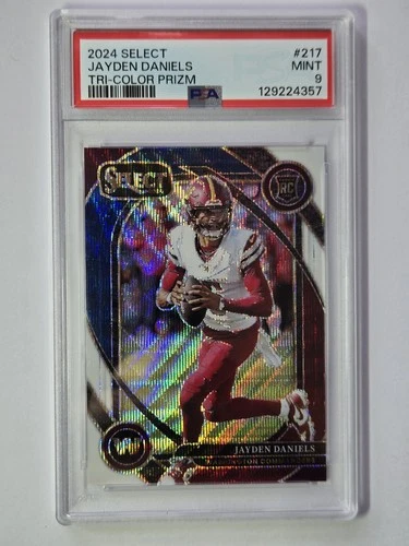 2024 Panini Select - Club Level Jayden Daniels #217 Tri-Color Prizm /149 PSA 9