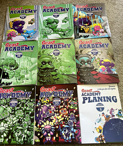 Complete Beast Academy Math Level 3+ Planning book. Total 9 books set