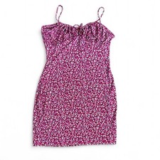 Windsor pink floral mini dress with adjustable straps and tie detail