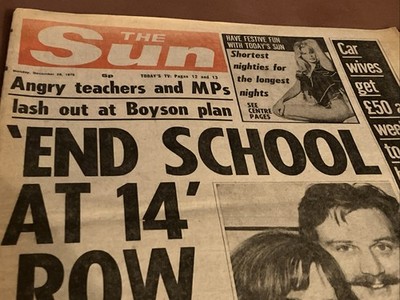 The Sun Newspaper 1976. Page 3 girl Lindsey Rudland. Elton John. Edwina Lawrie
