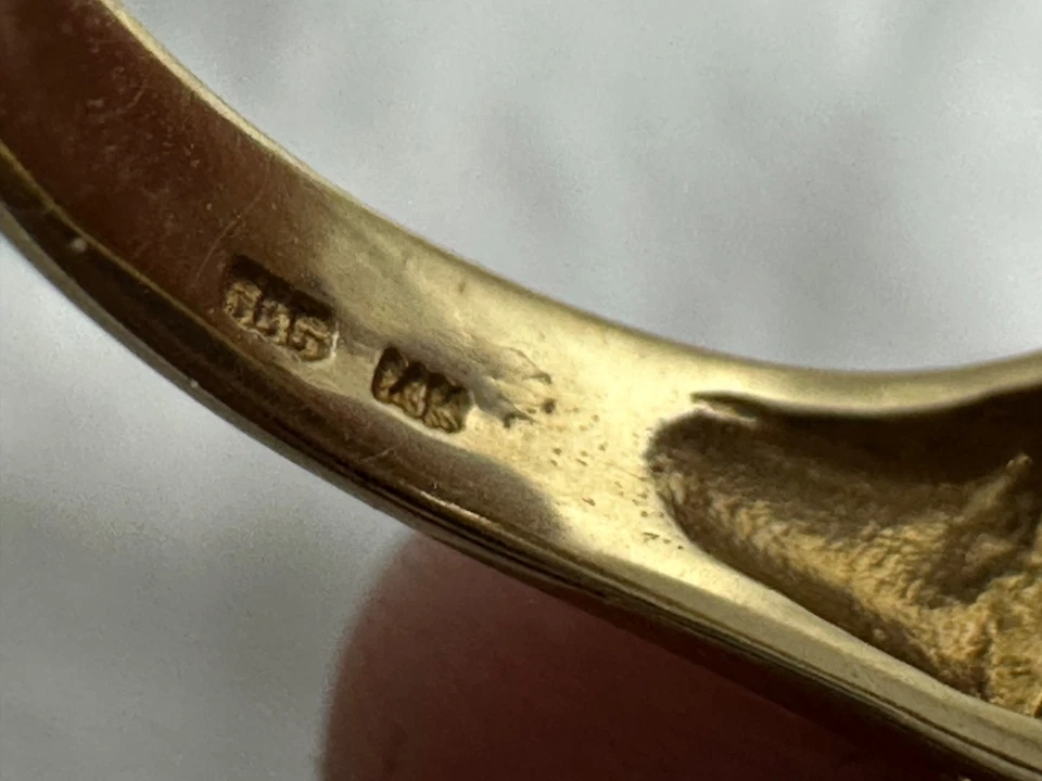 Anillo lavanda jadeíta oro amarillo 14k VW Hong Kong talla 7 Foto 2 de 4