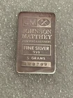 Rare! 5 Gram Johnson Matthey .999 Fine Silver Bar With Beautiful Toning!!