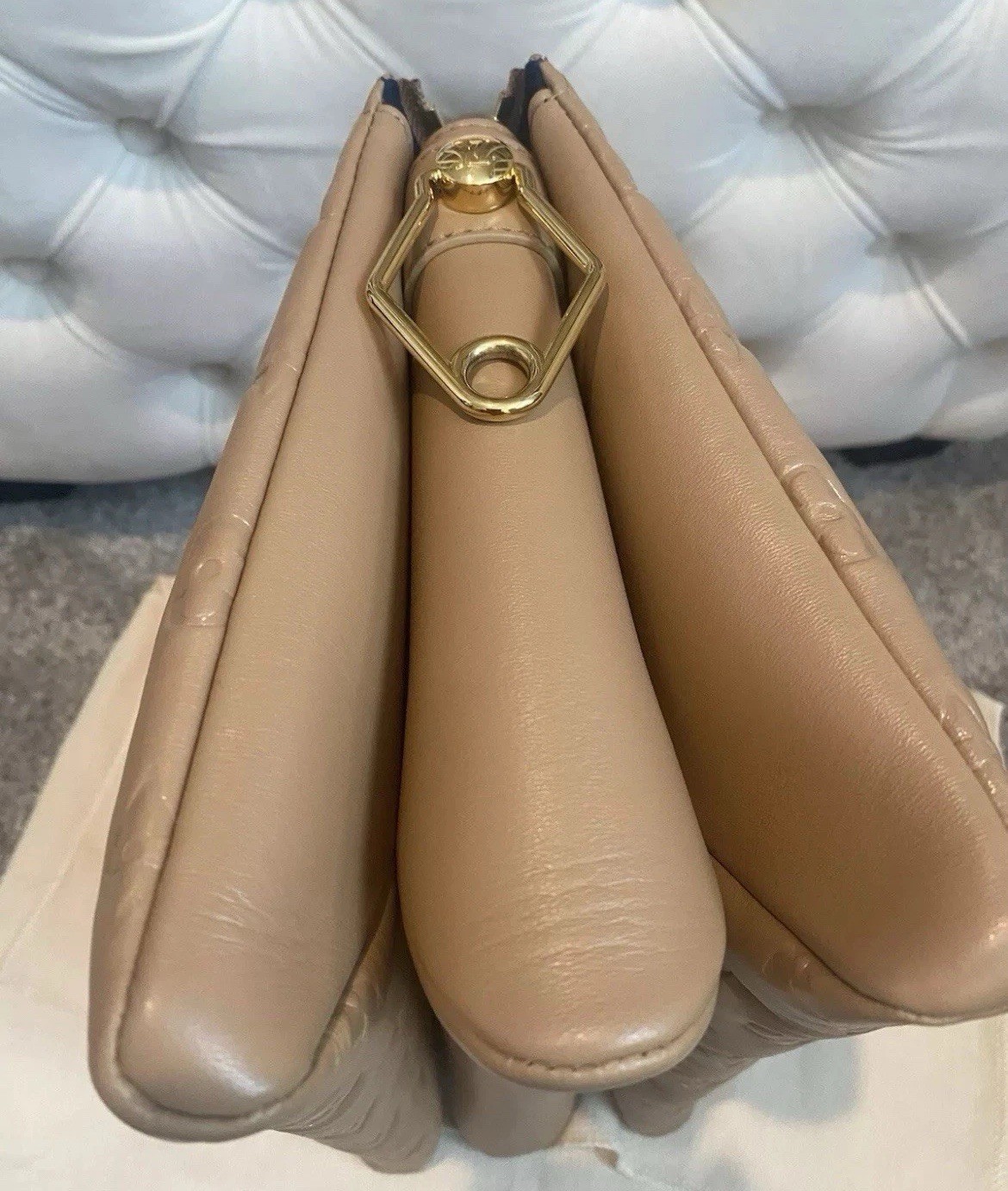NWT Louis Vuitton Lv Coussin PM mongram embossed lambskin shoulder bag Camel image 10