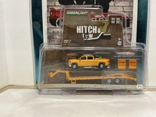 1/64 SCALE GREENLIGHT YELLOW 2015 CHEVROLET SILVERADO GOOSENECK TRAILER