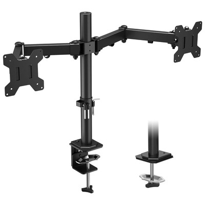 Ergomaker Dual Monitorhalterung für 13-27 Zoll LCD LED Bildschirm, Neigbar Schwenkbar Rotation