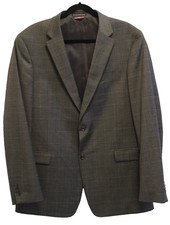 Tommy Hilfiger Blazer Jacket Men's Size 44L Gray Windowpane Check 2-Button