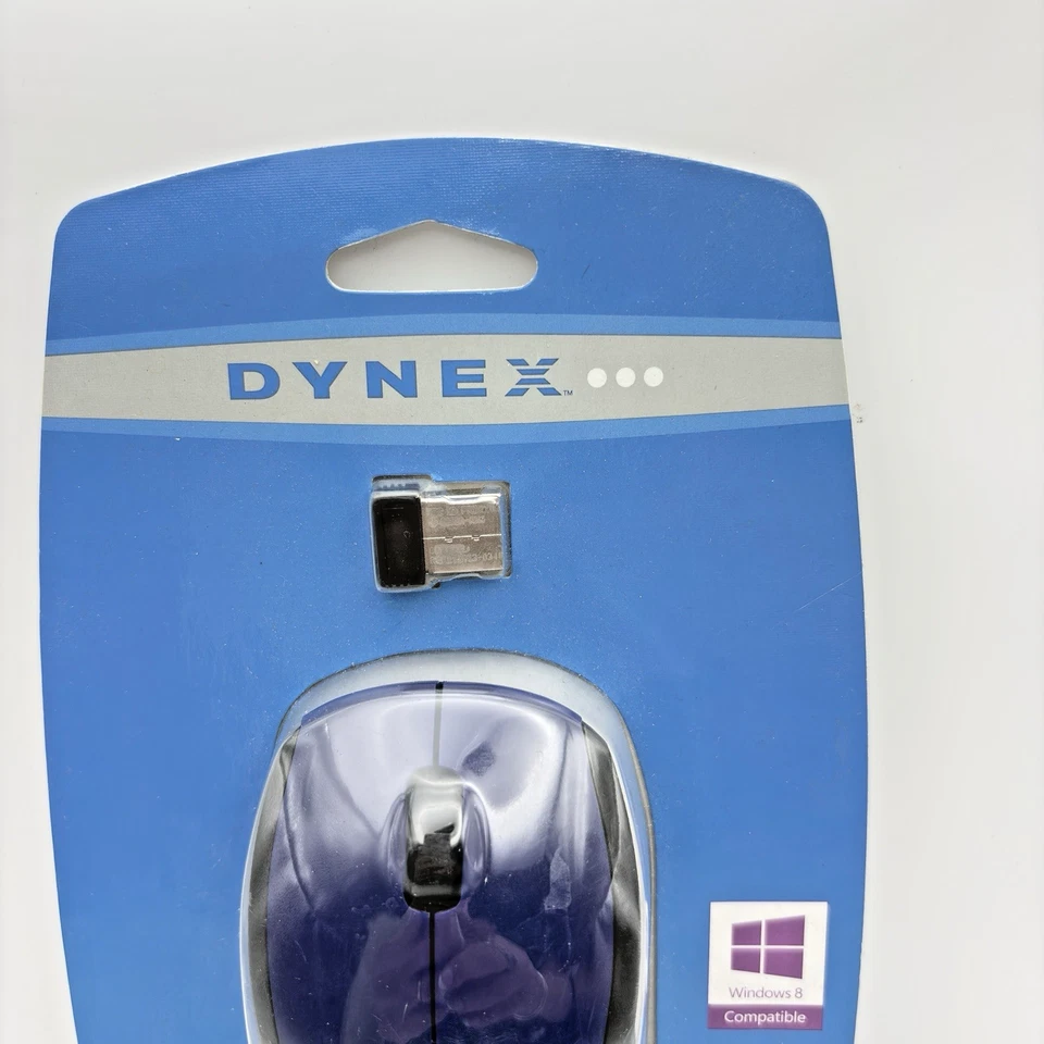 Dynex Optical Mouse DX-WRM1401 Retractable Wired BLUE New Sealed Windows 8 - Image 2 of 4