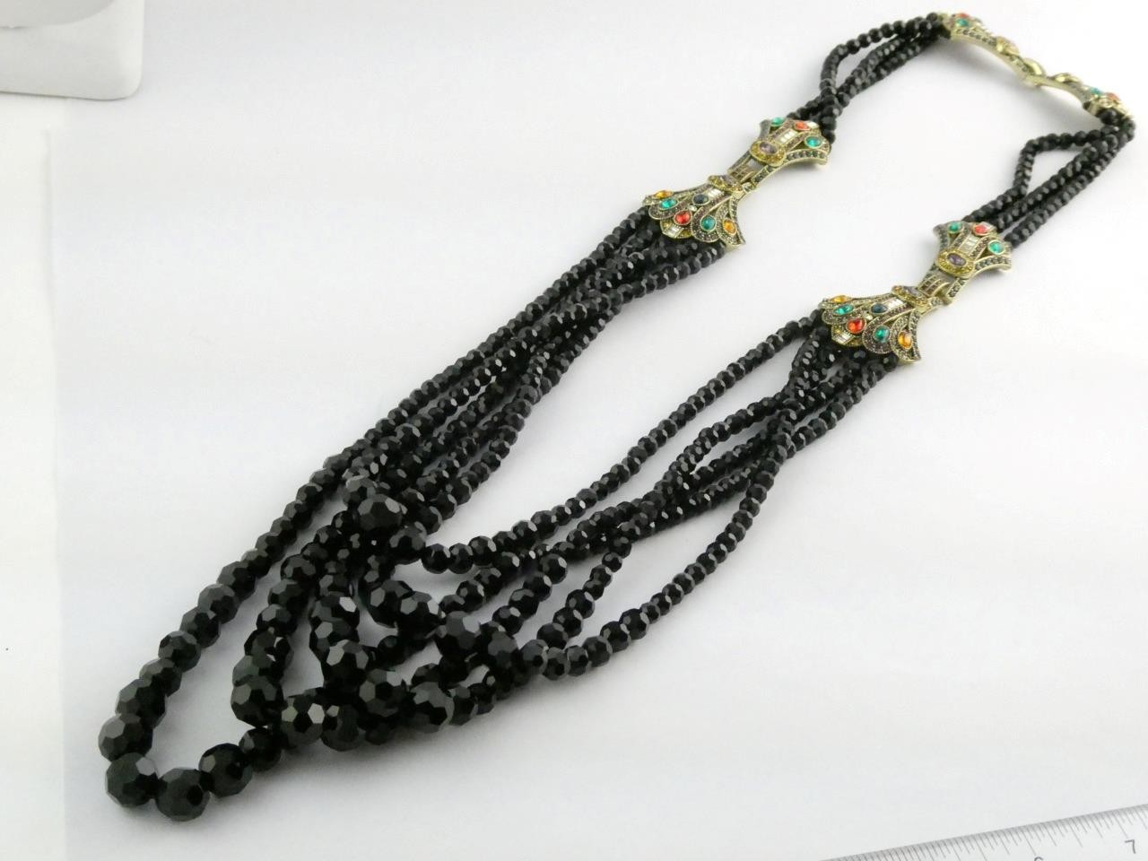Heidi Daus Black Rhinestone Statement Necklace Co… - image 2