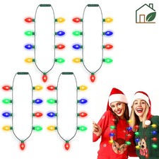 4PCS Christmas Light Up Necklace Flash Twinkle Lights for Holiday Xmas Party