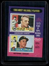 1975 Topps Mini #198 1960 MVPs (Roger Maris / Dick Groat)