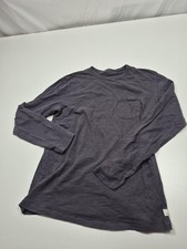 Vuori Rise Shirt Men's L Gray Long Sleeve Tee Pima Cotton Pocket Crew Neck V1001