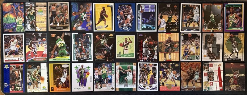Gary Payton Lot (33) Skybox Kinetic Hoops Finest Mystique Hardcourt Mini (READ)