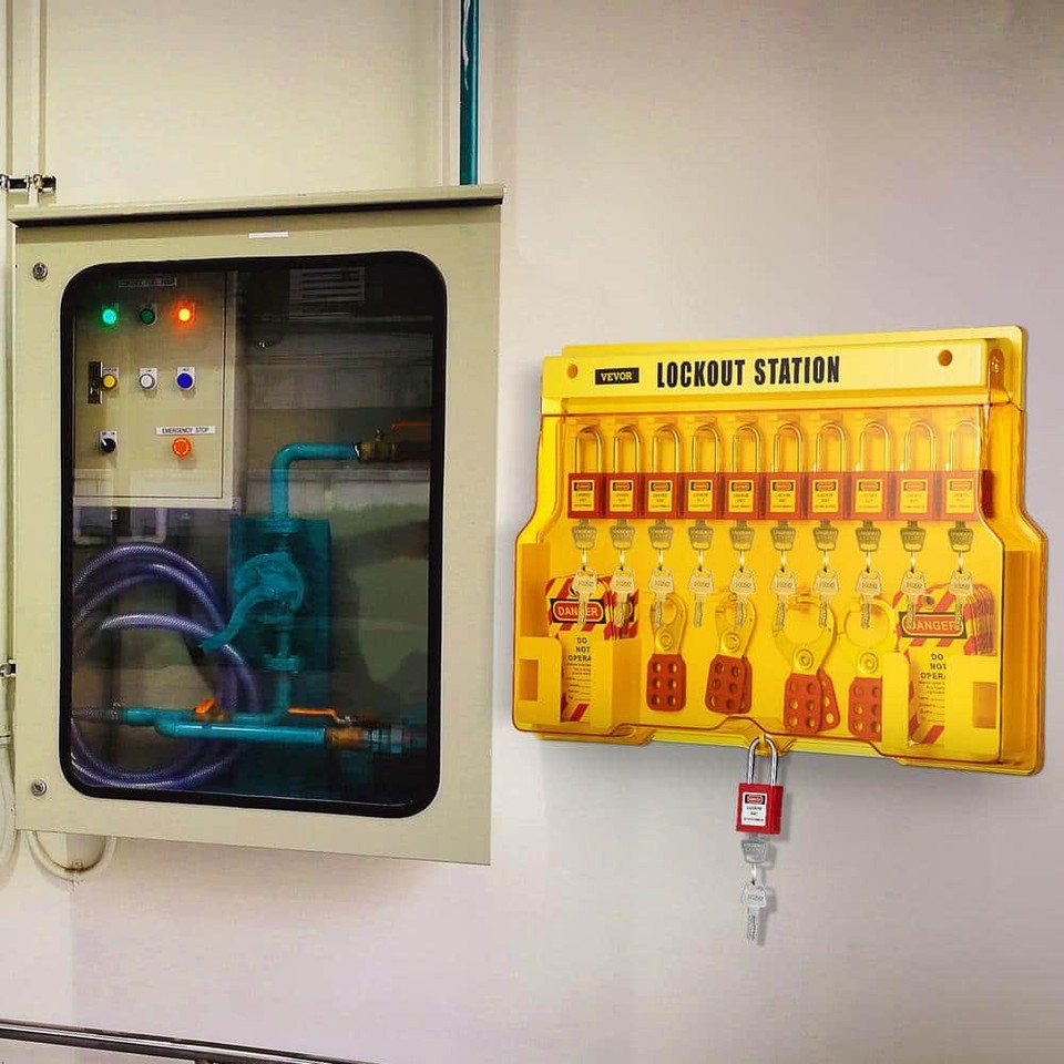 Lockout Tagout Station 58 Pcs Electrical Safety Lock Set Lockout Tagout ...