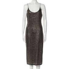 Alice + Olivia Sparkle Shimmer Spaghetti Strap Scoop Neck Evening Midi Dress 4