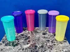 Tupperware Set of 4 Straight Sided Tumblers 16oz Different Color New