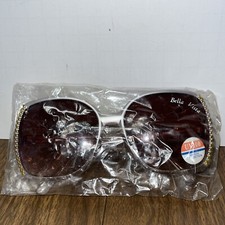 Vintage Womens  s Taiwan ROC Bella Vista Large Frame Sunglasses w/ Gold Design