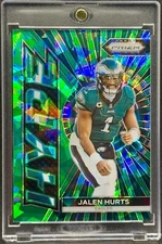 Jalen Hurts RARE GREEN ICE REFRACTOR INVESTMENT CARD PANINI SSP EAGLES MINT