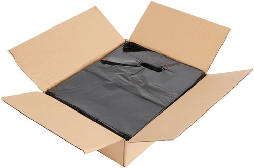 1000 Black Plastic Bags Shopping Merchandise Retail Gift 12 x 15" Diecut Die Cut - Picture 6 of 6