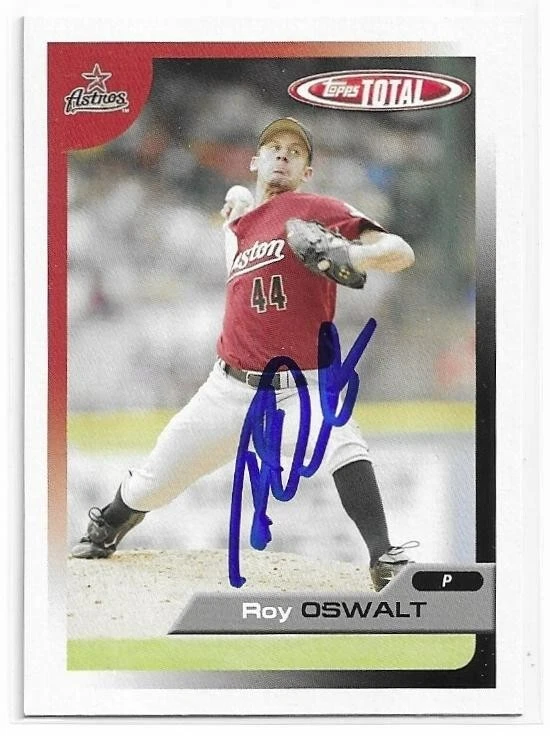 ROY OSWALT Autographed Signed 2005 Topps Total card #75 Houston Astros Phillies - Image 1 of 1