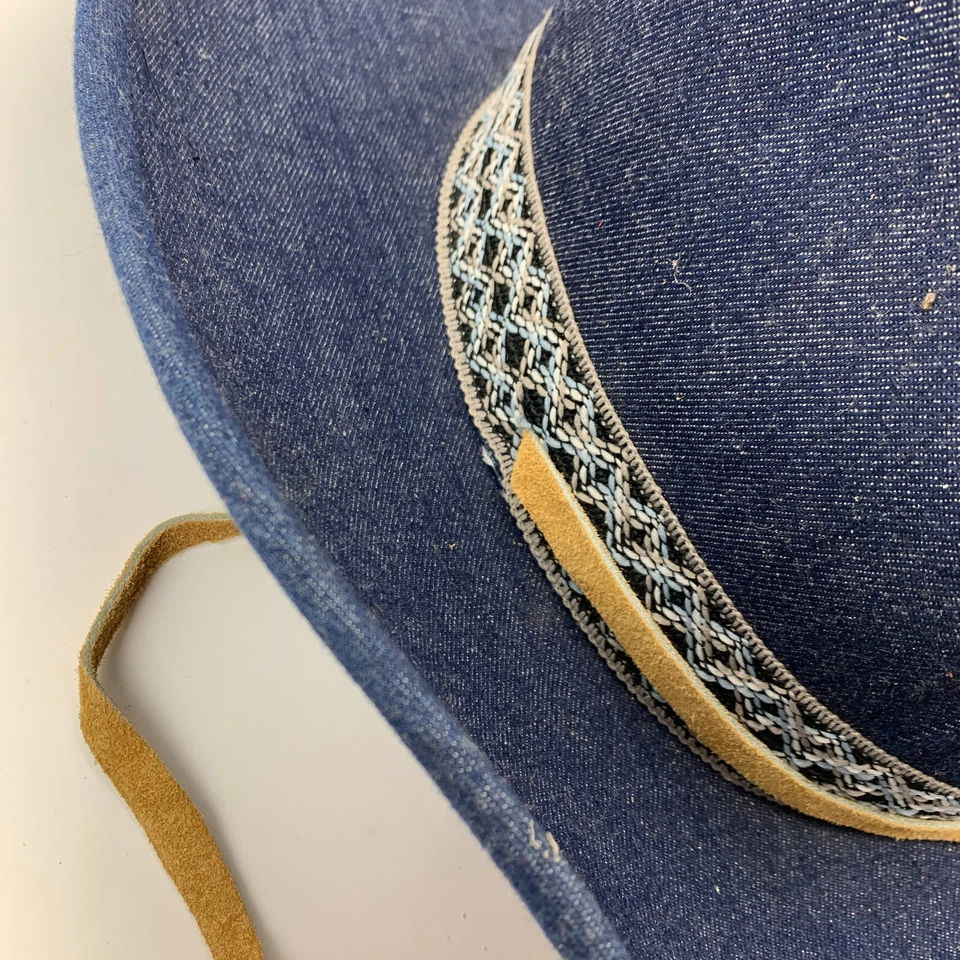 Jean vaquero de mezclilla crudo hecho en Unión de colección sombrero de vaquero occidental para hombre grande 7 1/4 7 3/8 Foto 4 de 4