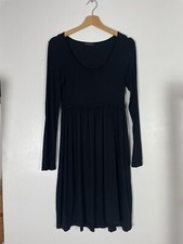 White Company Black Jersey Stretch Long sleeve Dress Size XS