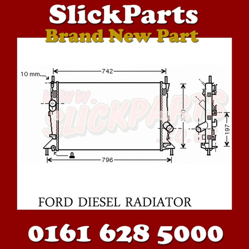 FORD FOCUS RADIATOR 1.6 1.8 2.0 TDCi ALSO ST225 2004 > *NEW* - Afbeelding 1 van 2