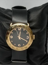Marc Jacobs MBM1125 Women's Black Leather Analog Dial Quartz Wrist Watch LP485