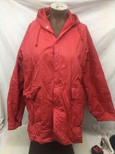 Ozark Trail PVC Rain Jacket Coat Quilted Buttoned Red Mens Large EUC