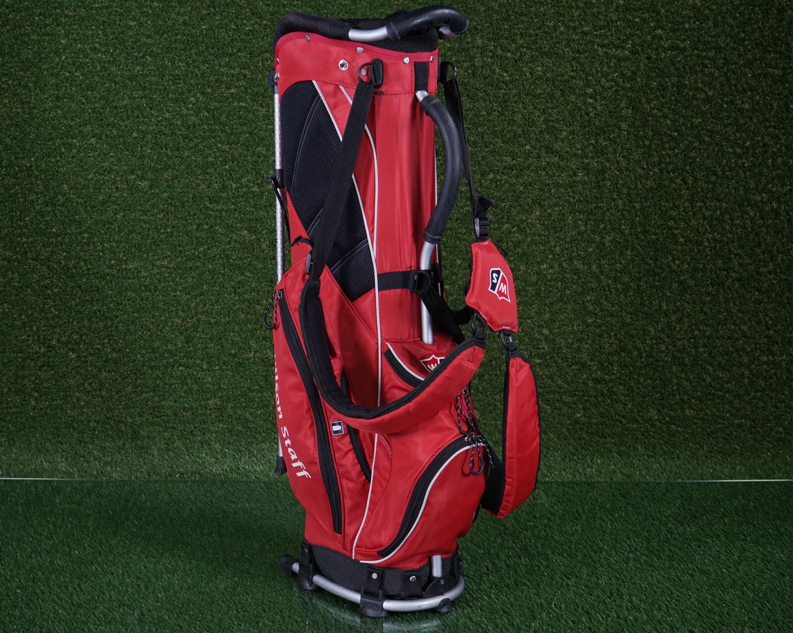WILSON STAFF STAND BAG 5 WAY DIVIDERS GOLF CARRY BAG, RED / BLACK ~ AWESOME!!