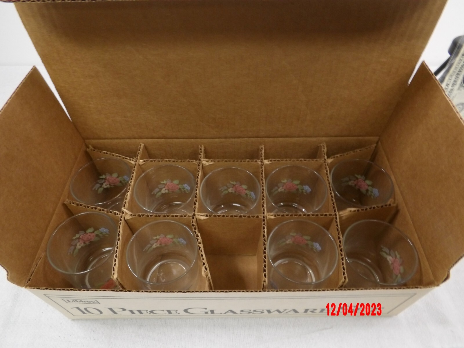 Pfaltzgraff Tea Rose Libbey (9) Juice Glasses 6oz eBay