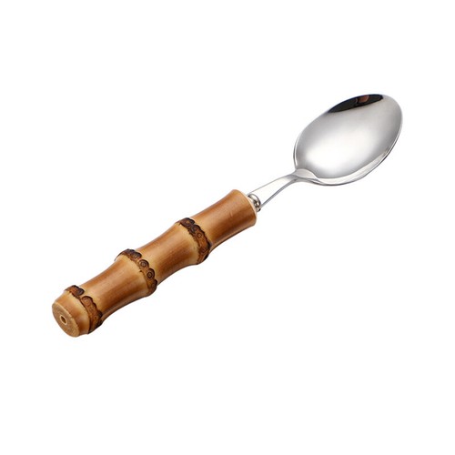 Bamboo handle tableware,Western style steak,stainless steel fork spoon,spoon set - Picture 5 of 16