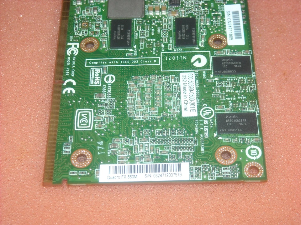 HP NVIDIA QUADRO FX 880M GRAPHICS CARD 1GB MEZ GFX GPU VIDEO CARD 599059-001 - Image 2 of 2