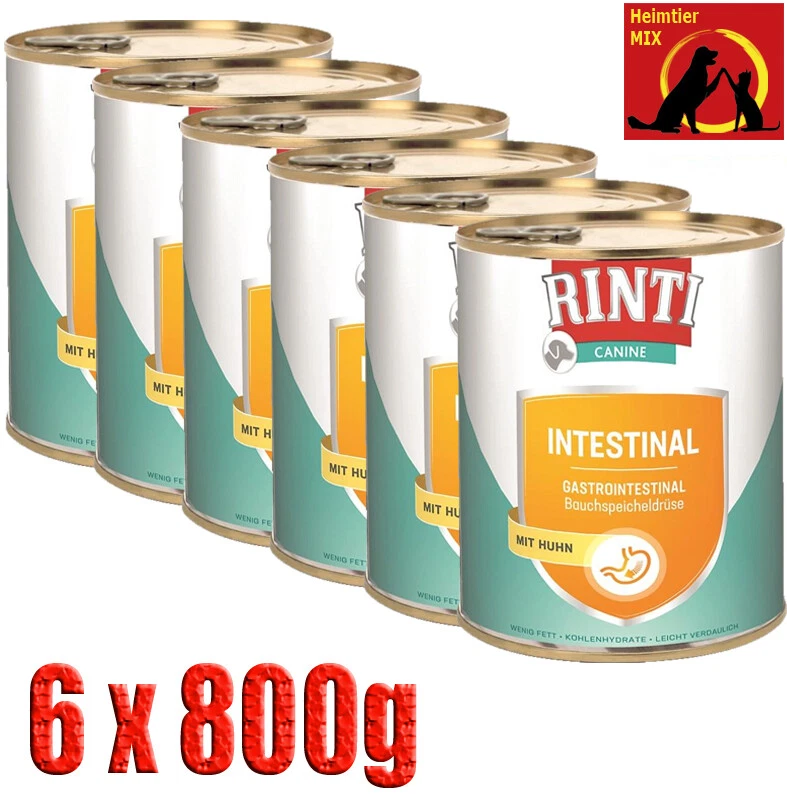 Rinti Canine Intestinal mit Huhn 6x800g Diät-Nassfutter bei Verdauungsstörungen