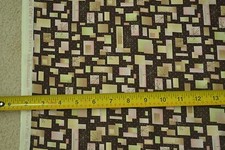 By 1/2 Yd, Pinks  Greens on Dark-Brown Quilt Fabric, Benartex/Paris Cats, C2458