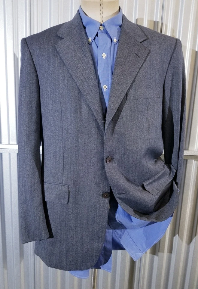 Chaqueta Blazer 42R d'Avenza ITALIA Lana Tweed Lona Completa Rayas MOP Abrigo Deportivo Usado en Excelente Condición Foto 2 de 4
