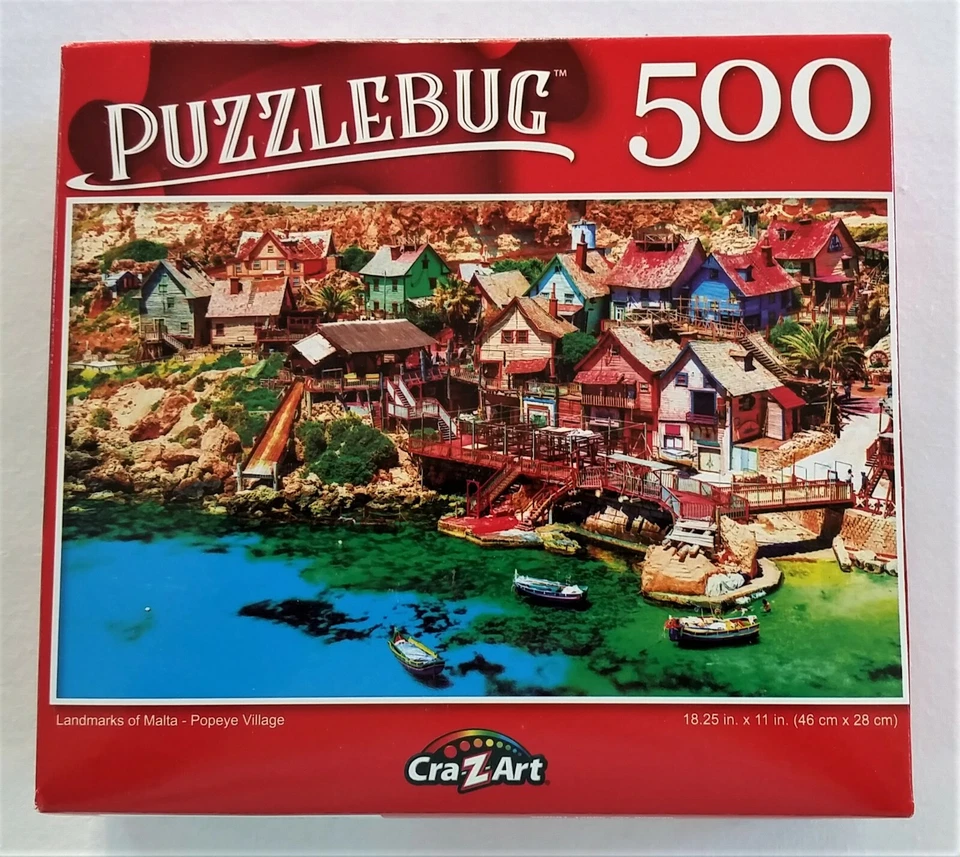 Puzzlebug CraZart Puzzles Jigsaw MALTA ISLAND POPEYE VILLAGE Boat 500pc 18.25x11 - Image 2 of 4