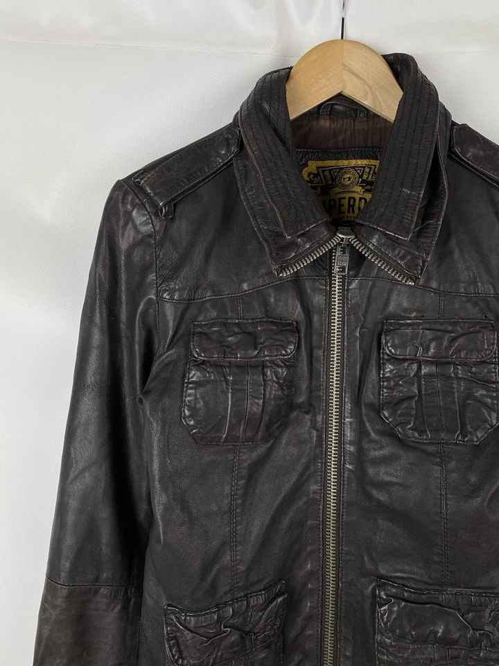 Superdry Japón Hombre Chaqueta Multibolsillo Piel Talla M  Foto 4 de 4