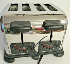 Toaster Chrome Hamilton Beach 4 Wide Bagel Slot Toaster