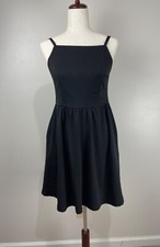 Grace Karin Sleeveless Scoop Back Dress Womens M Black Adjustable With Pockets