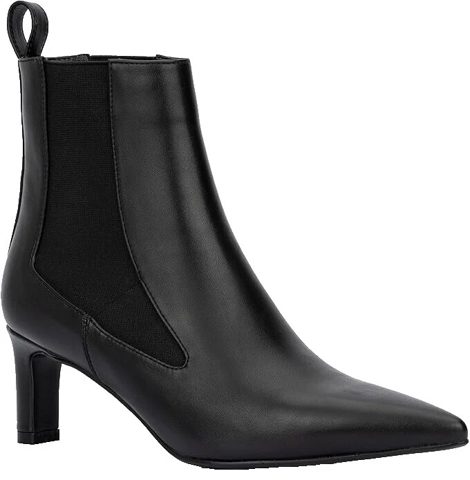 Black Leather Upper Heels for Women