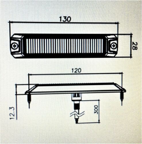 LED Frontblitzer Heckblitzer 6 LED 130x28x12 mm 12V 24V Straßenräumer orange - Bild 9 von 9