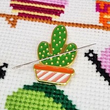Cactus Needle Minder, Enamel Needle Minder, Cactus Magnet by Meloca Designs