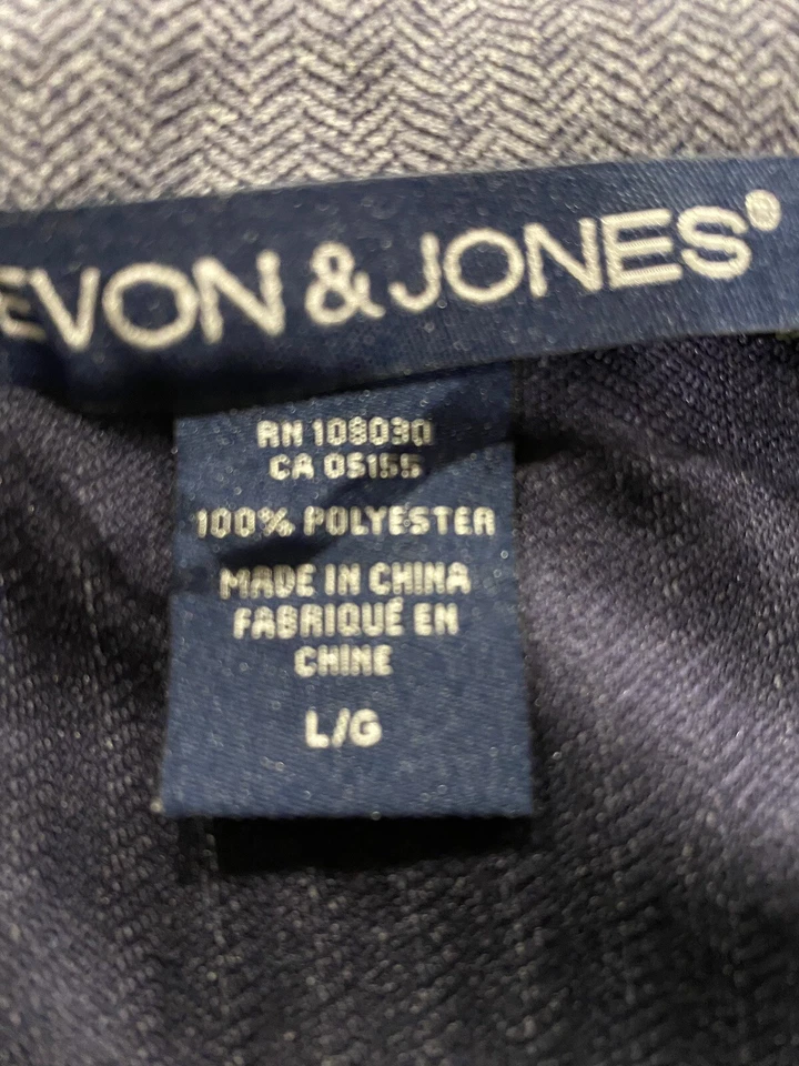Devon & Jones Men’s Full Zip Jacket Blue Herringbone Design SZ L 100% Poly NWT - Image 4 of 4