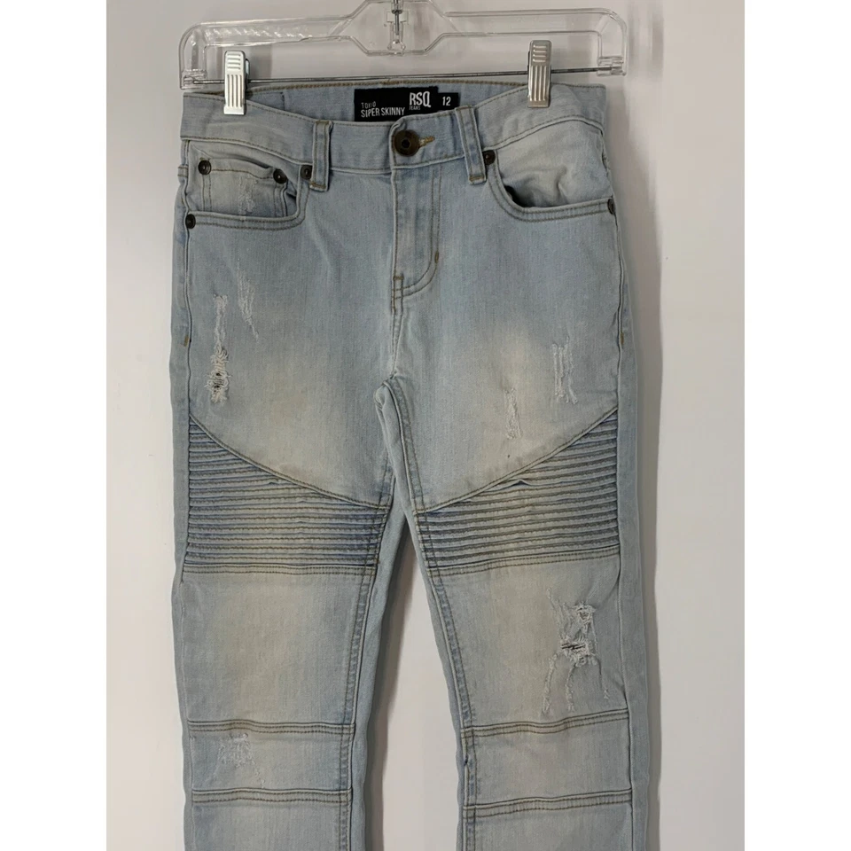 男孩青少年 RSQ Tokyo 超紧身酸洗牛仔裤 12 5707 码 — 第 3/4 张图片