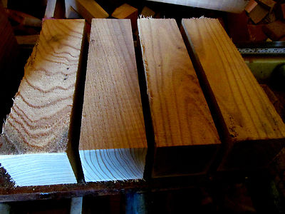 FOUR (4) CATALPA TURNING BLANKS LATHE WOOD BLOCK LUMBER CARVE 3 X 3 X 12''