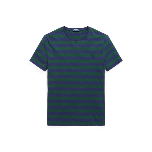 Мужская футболка Polo Ralph Lauren размер 2XL индивидуальный приталенный крой в полоску темно-зеленая - Изображение 2 из 4