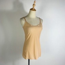 COMMANDO Women's Butter Cami Tank Beige Size M/L Raw Cut Stretch Fabric