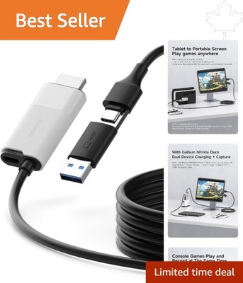 Versatile 1080P Capture Card with 100W PD - Ideal for Live Gaming Streaming