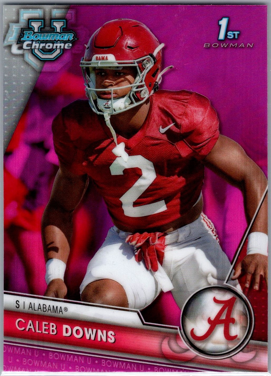 2023 Bowman University Chrome #49 Caleb Downs Pink Refractor