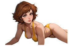 1631 April O'neil Sticker, Made In USA, Laminated, Waifu, Sexy, Busty, Ginger
